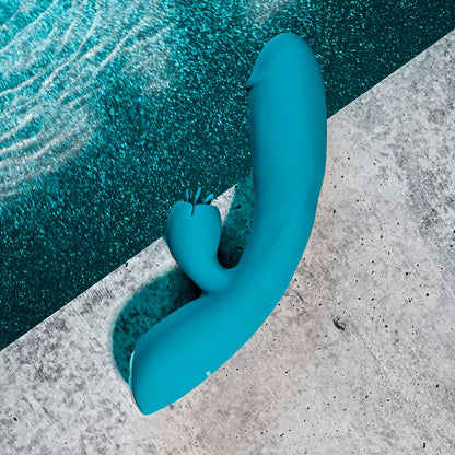 Evolved FIERCE FLICKER - Blue 19.5 cm USB Rechargeable Rabbit Flicker Vibrator Evolved