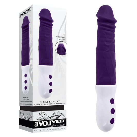 Evolved PLUM THRUST - Purple 29 cm USB Rechargeable Thrusting Vibrator Purple - Club X