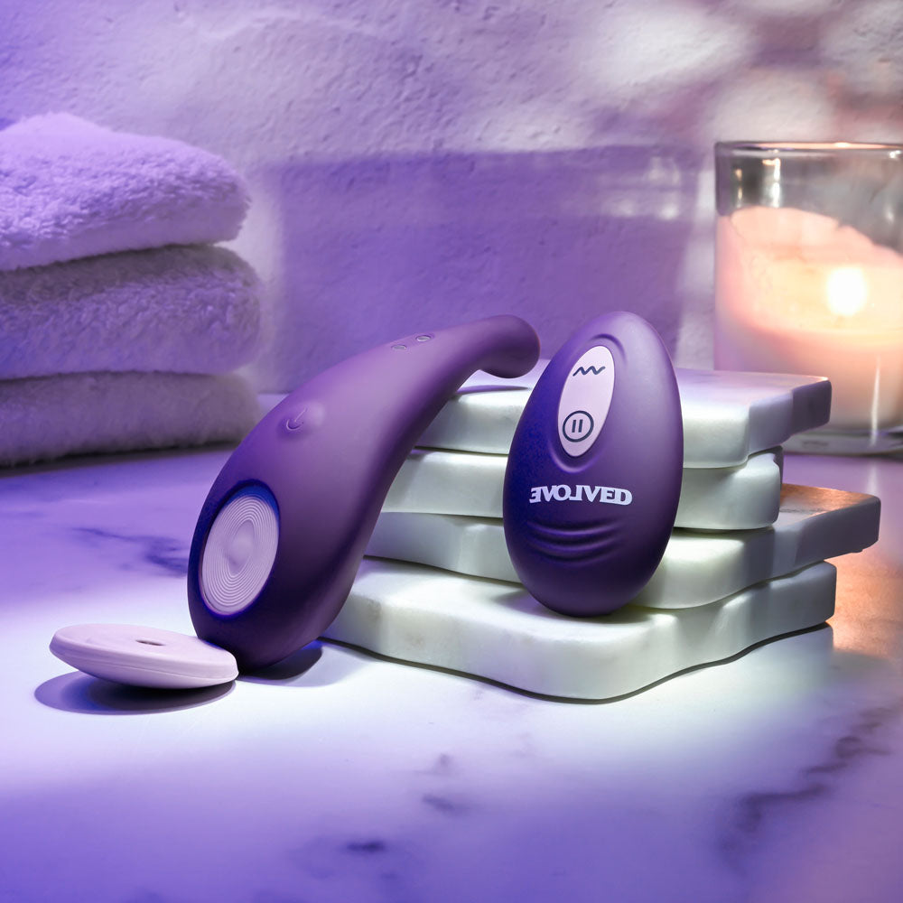 Evolved PANTY PARTY - Purple USB Rechargeable Panty Vibrator with Remote Control Evolved