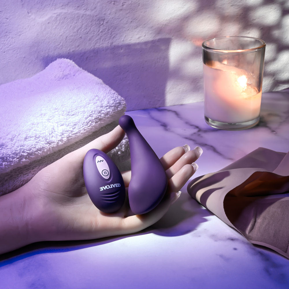 Evolved PANTY PARTY - Purple USB Rechargeable Panty Vibrator with Remote Control Evolved
