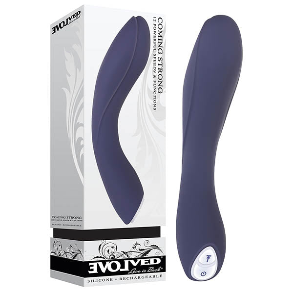 Evolved Coming Strong - Navy Blue 119 cm (7.5'') USB Rechargeable Vibrator Evolved