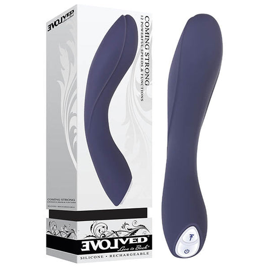 Evolved Coming Strong - Navy Blue 119 cm (7.5'') USB Rechargeable Vibrator Evolved