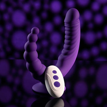 Evolved THE RIDER - Purple USB Rechargeable Double Ended Vibrator with Wireless Remote Evolved