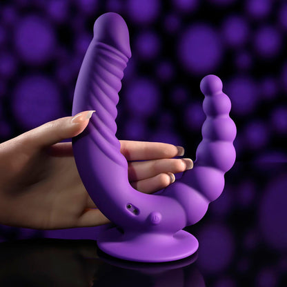 Evolved THE RIDER - Purple USB Rechargeable Double Ended Vibrator with Wireless Remote Evolved