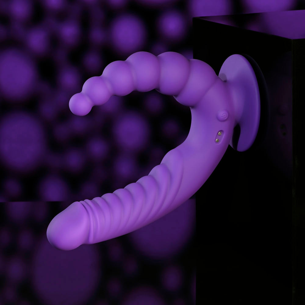 Evolved THE RIDER - Purple USB Rechargeable Double Ended Vibrator with Wireless Remote Evolved