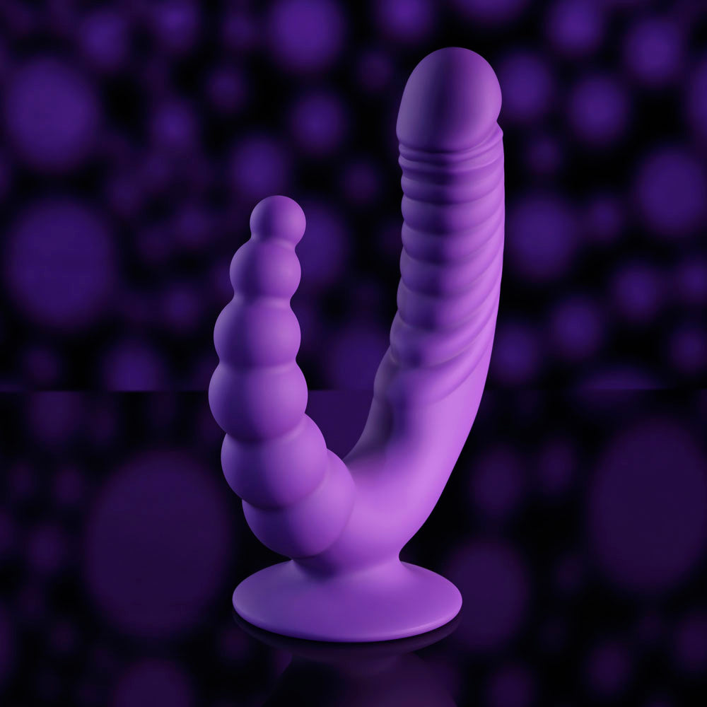 Evolved THE RIDER - Purple USB Rechargeable Double Ended Vibrator with Wireless Remote Evolved