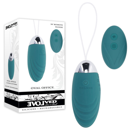 Evolved OVAL OFFICE - Green 8.5 cm USB Rechargeable Wireless Egg with Remote Control Green - Club X