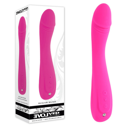 Evolved SUGAR RUSH - Pink 21.6 cm USB Rechargeable Vibrator Pink - Club X