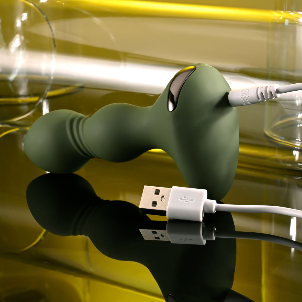 Evolved LIEUTENANT - Green 12.2 cm USB Rechargeable Vibrating Butt Plug Evolved