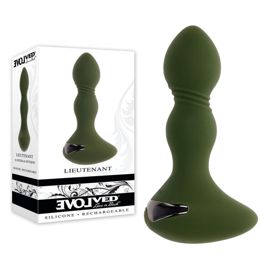 Evolved LIEUTENANT - Green 12.2 cm USB Rechargeable Vibrating Butt Plug Evolved