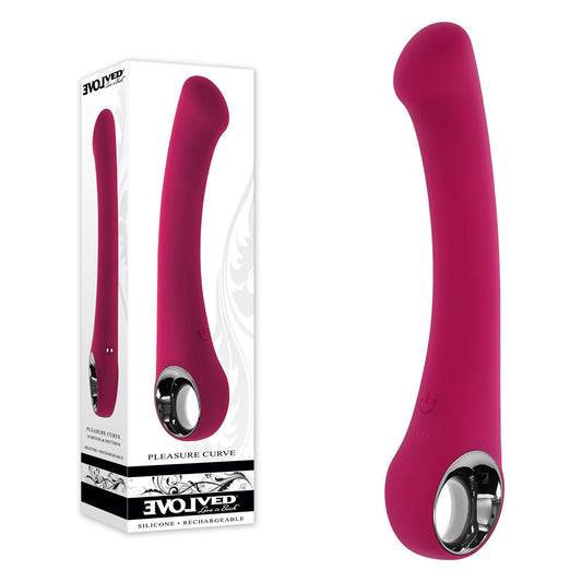 Evolved PLEASURE CURVE - Pink 19 cm USB Rechargeable Vibrator Pink - Club X