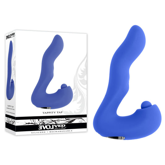 Evolved TAPPITY TAP - Purple 16.6 cm USB Rechargeable Vibrator with Tapping Stimulator Purple / 50 - Club X
