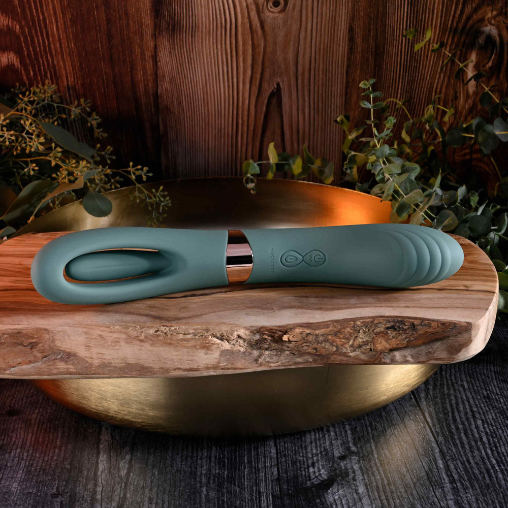 Evolved CHICK FLICK - Olive Green 24 cm USB Rechargeable Vibrator with Flicking Tip Evolved