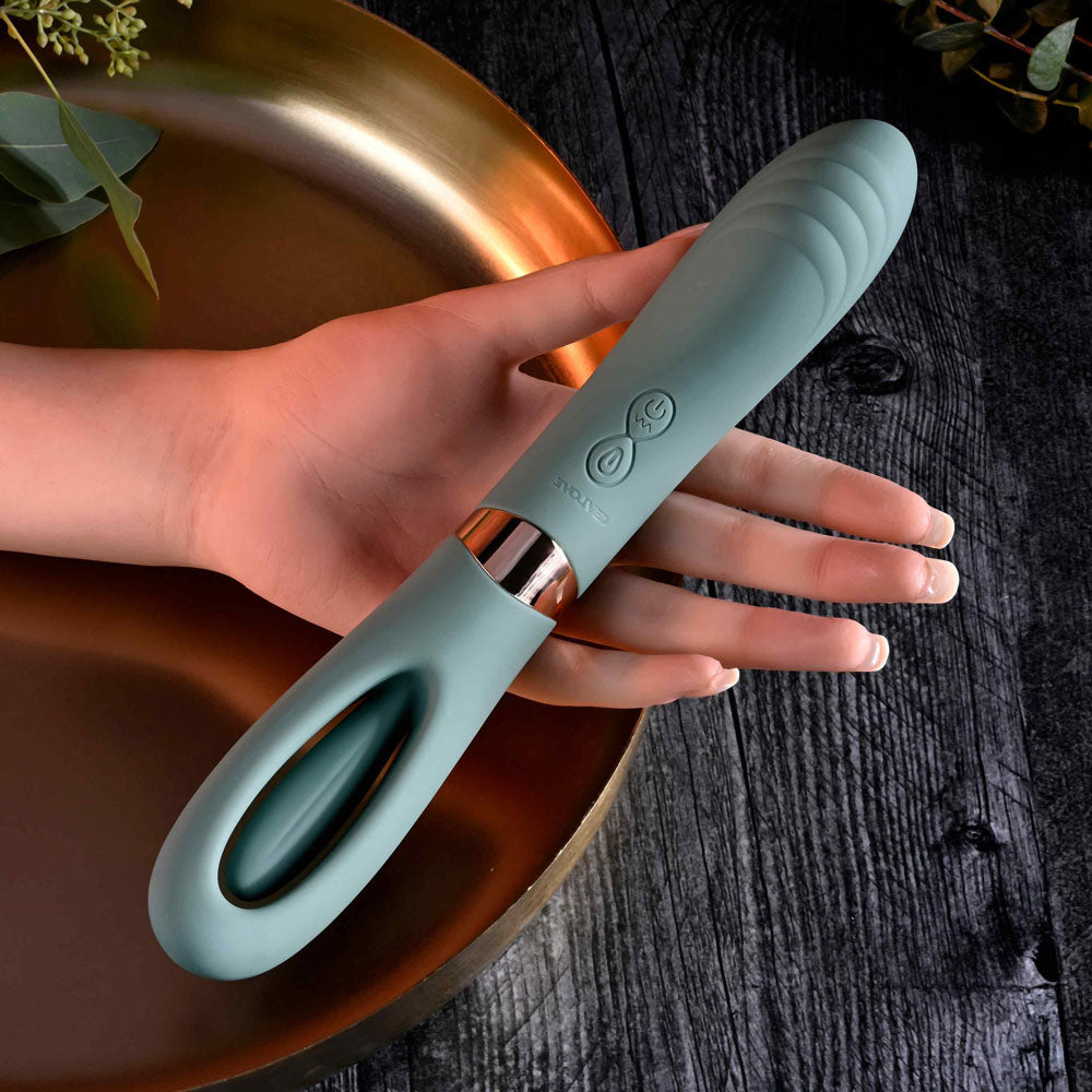 Evolved CHICK FLICK - Olive Green 24 cm USB Rechargeable Vibrator with Flicking Tip Evolved