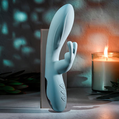 Evolved BOSS BUNNY - Baby Blue 20.1 cm USB Rechargeable Rabbit Vibrator Evolved