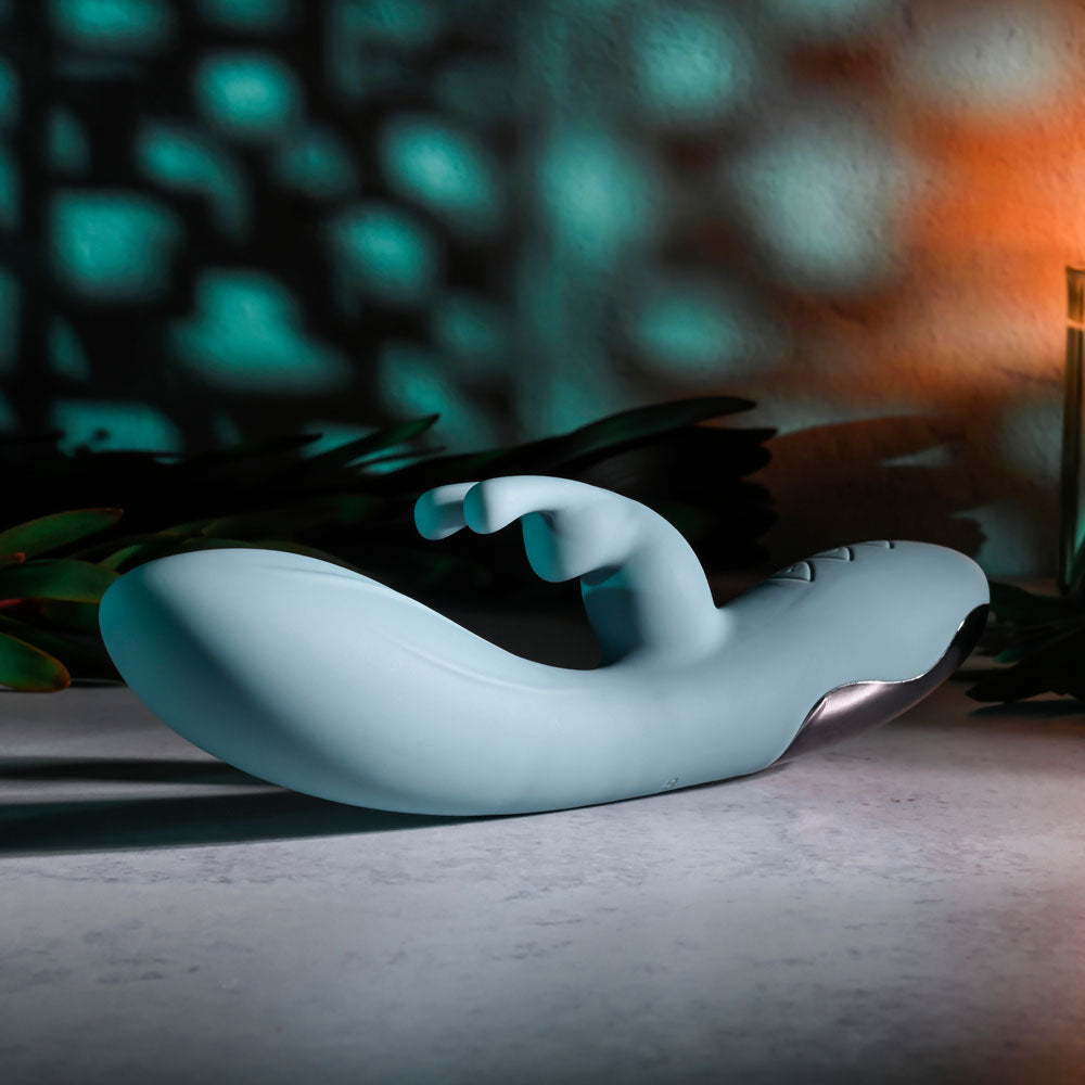 Evolved BOSS BUNNY - Baby Blue 20.1 cm USB Rechargeable Rabbit Vibrator Evolved