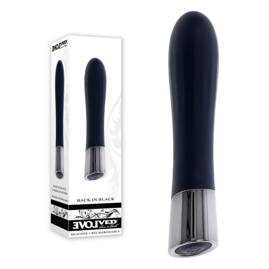 Evolved BACK IN BLACK - Black 11.9 cm USB Rechargeable Bullet Black - Club X