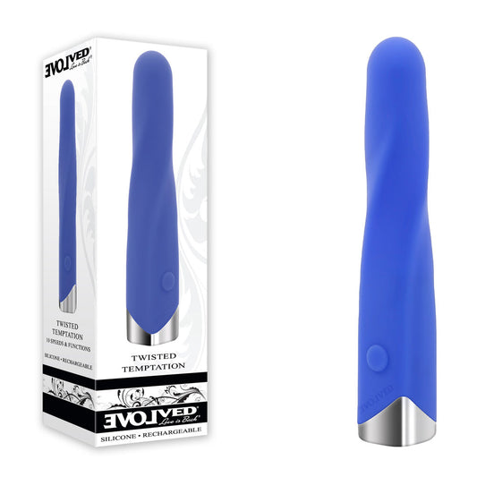 Evolved TWISTED TEMPTATION - Blue 12 cm USB Rechargeable Bullet Blue - Club X