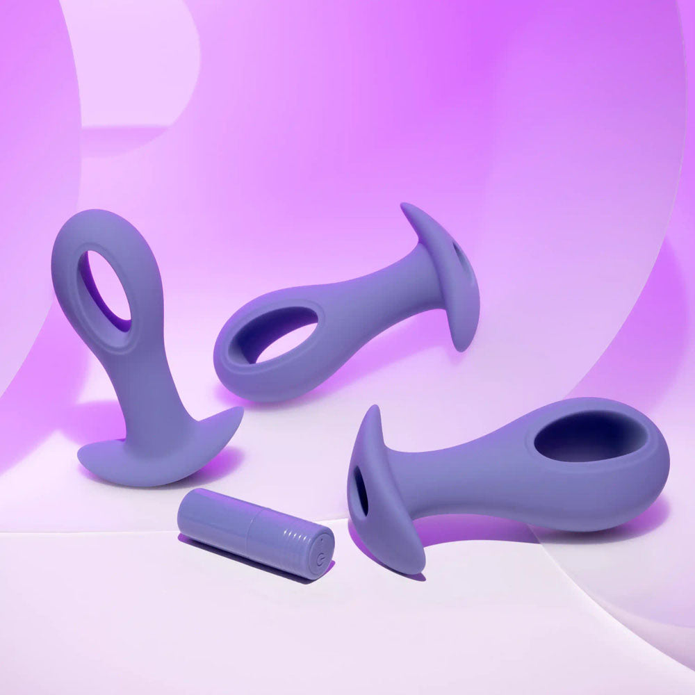 Evolved HOLE PUNCH PLUG SET - Purple Butt Plugs with Interchangeable Bullet - Set of 3 Sizes Evolved