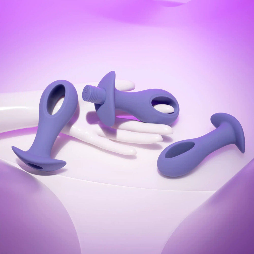 Evolved HOLE PUNCH PLUG SET - Purple Butt Plugs with Interchangeable Bullet - Set of 3 Sizes Evolved