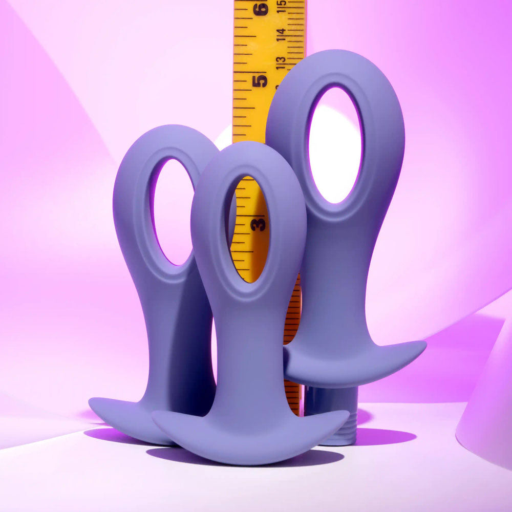 Evolved HOLE PUNCH PLUG SET - Purple Butt Plugs with Interchangeable Bullet - Set of 3 Sizes Evolved