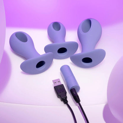 Evolved HOLE PUNCH PLUG SET - Purple Butt Plugs with Interchangeable Bullet - Set of 3 Sizes Evolved
