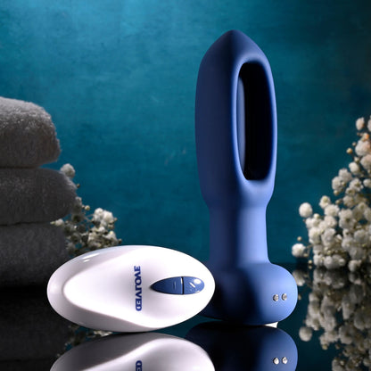 Evolved THE FLAPPER - Blue 14 cm USB Rechargeable Vibrating and Flapping Butt Plug with Remote Evolved