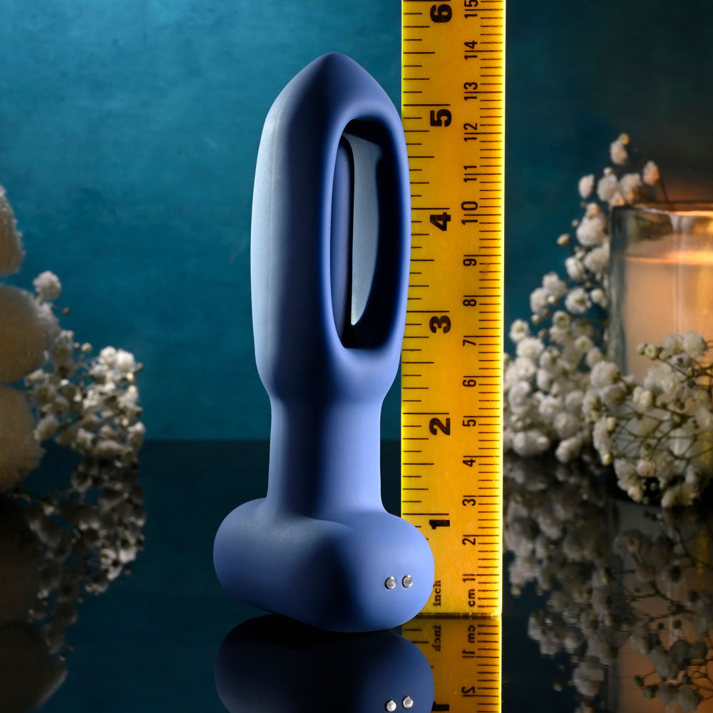 Evolved THE FLAPPER - Blue 14 cm USB Rechargeable Vibrating and Flapping Butt Plug with Remote Evolved