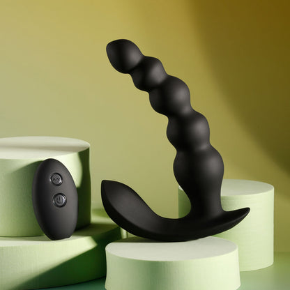 Evolved BEAD ME UP - Black 16.8 cm USB Rechargeable Vibrating Anal Beads with Wireless Remote Evolved