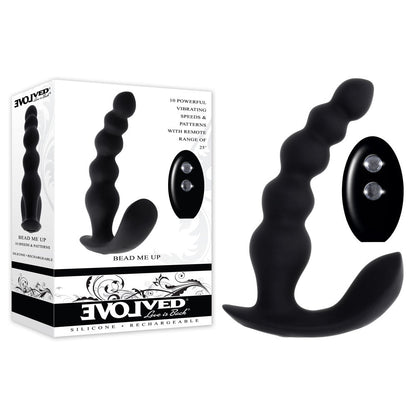 Evolved BEAD ME UP - Black 16.8 cm USB Rechargeable Vibrating Anal Beads with Wireless Remote Evolved