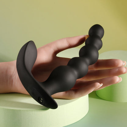 Evolved BEAD ME UP - Black 16.8 cm USB Rechargeable Vibrating Anal Beads with Wireless Remote Evolved