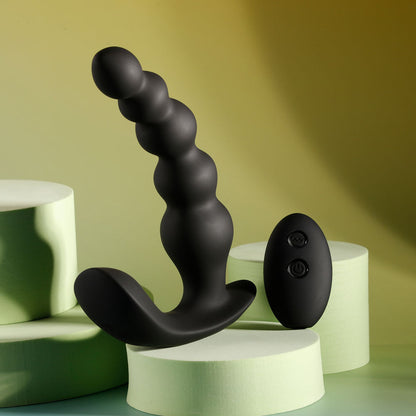Evolved BEAD ME UP - Black 16.8 cm USB Rechargeable Vibrating Anal Beads with Wireless Remote Evolved