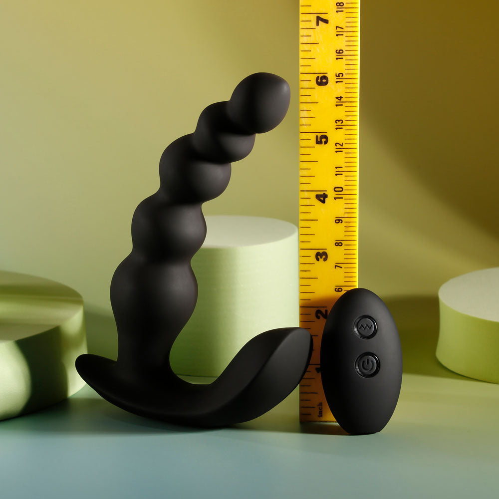 Evolved BEAD ME UP - Black 16.8 cm USB Rechargeable Vibrating Anal Beads with Wireless Remote Evolved