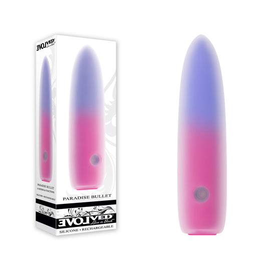 Evolved PARADISE BULLET - Pink/Purple 10.2 cm USB Rechargeable Bullet Coloured - Club X