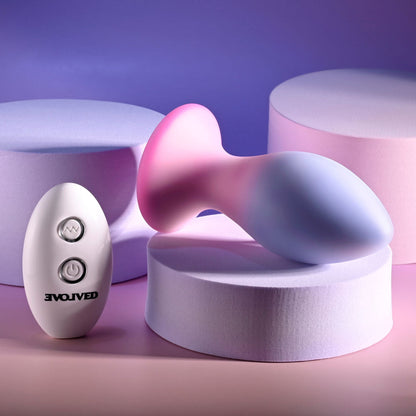 Evolved PARADISE PLUG - Pink/Purple 10.5 cm USB Rechargeable Vibrating Butt Plug with Wireless Remote Evolved