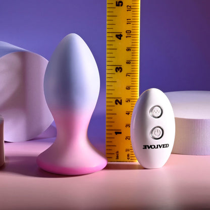 Evolved PARADISE PLUG - Pink/Purple 10.5 cm USB Rechargeable Vibrating Butt Plug with Wireless Remote Evolved
