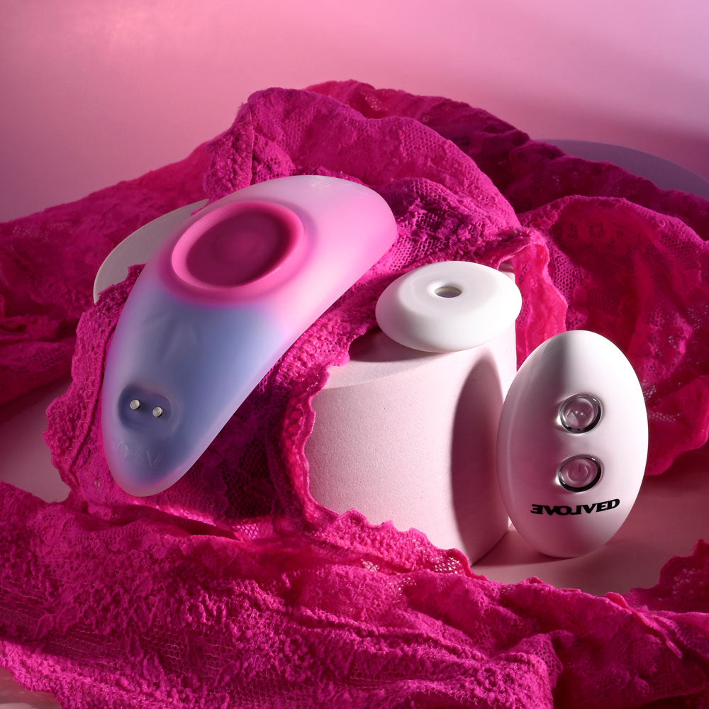 Evolved PARADISE PANTY - Pink/Purple USB Rechargeable Panty Vibrator with Remote Control Evolved