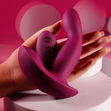 Evolved COME ON OVER - Burgundy Red 15.9 cm USB Rechargeable Vibrator with Wireless Remote Evolved