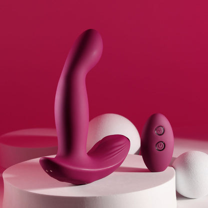 Evolved COME ON OVER - Burgundy Red 15.9 cm USB Rechargeable Vibrator with Wireless Remote Evolved