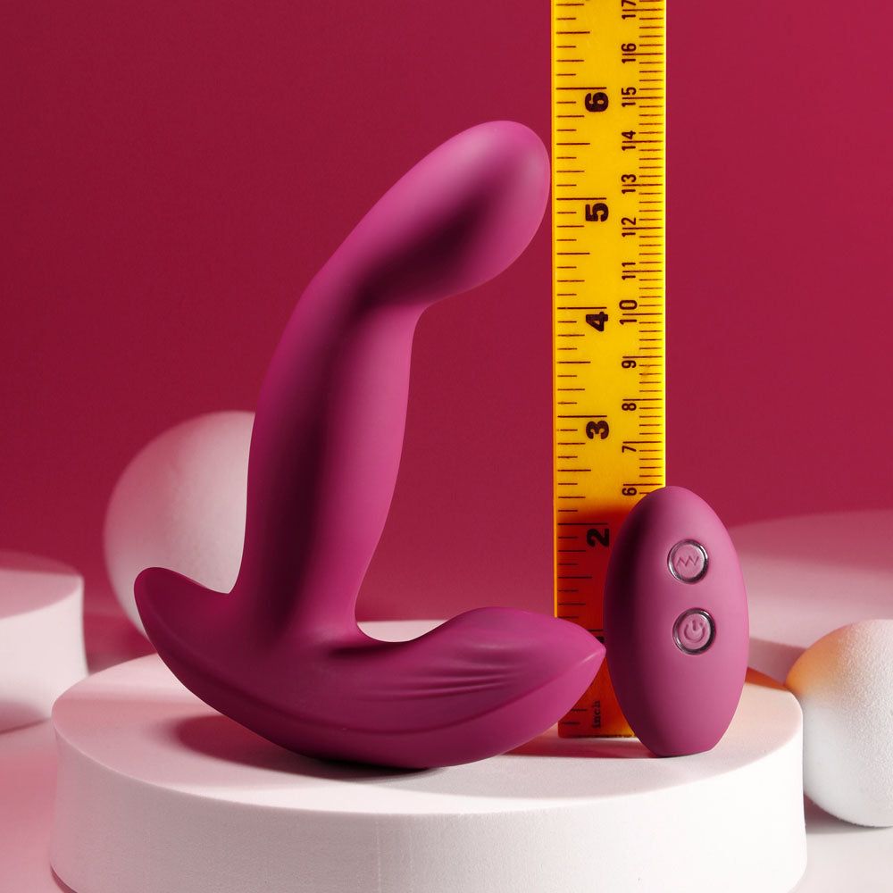 Evolved COME ON OVER - Burgundy Red 15.9 cm USB Rechargeable Vibrator with Wireless Remote Evolved