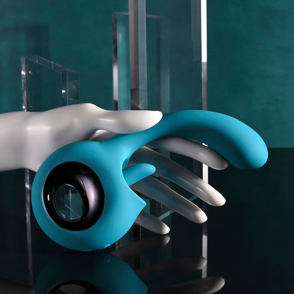 Evolved HOW MANY LICKS - Blue 17.8 cm USB Rechargeable Vibrator with Flicking Stimulator Evolved