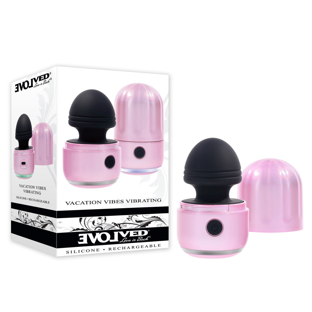 Evolved VACATION VIBES - VIBRATING - Pink/Black 8.5 cm USB Rechargeable Vibrating Stimulator Evolved