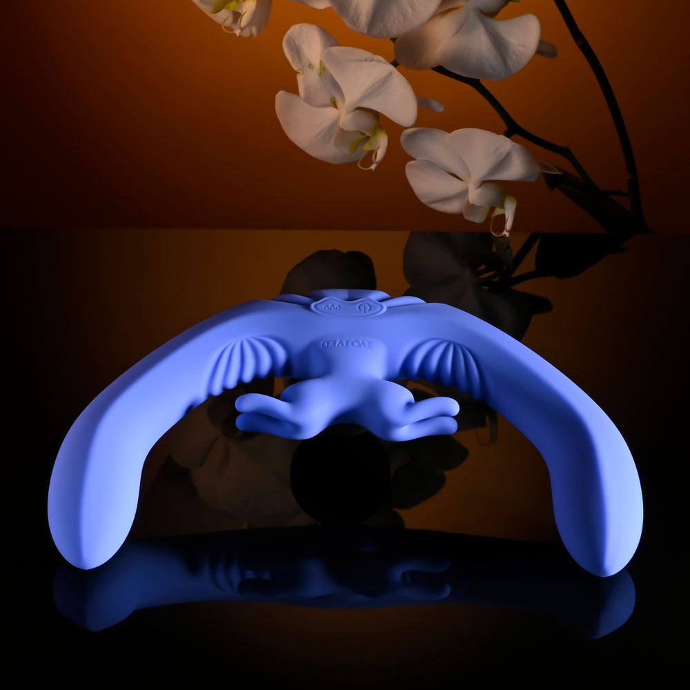 Evolved LOVEBIRDS - Purple 20.8 cm USB Rechargeable Double-Ended Rabbit Vibrator with Remote Evolved