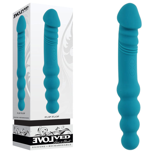 Evolved FLIP FLOP - Blue 23.1 cm USB Rechargeable Dual Ended Vibrator Blue - Club X