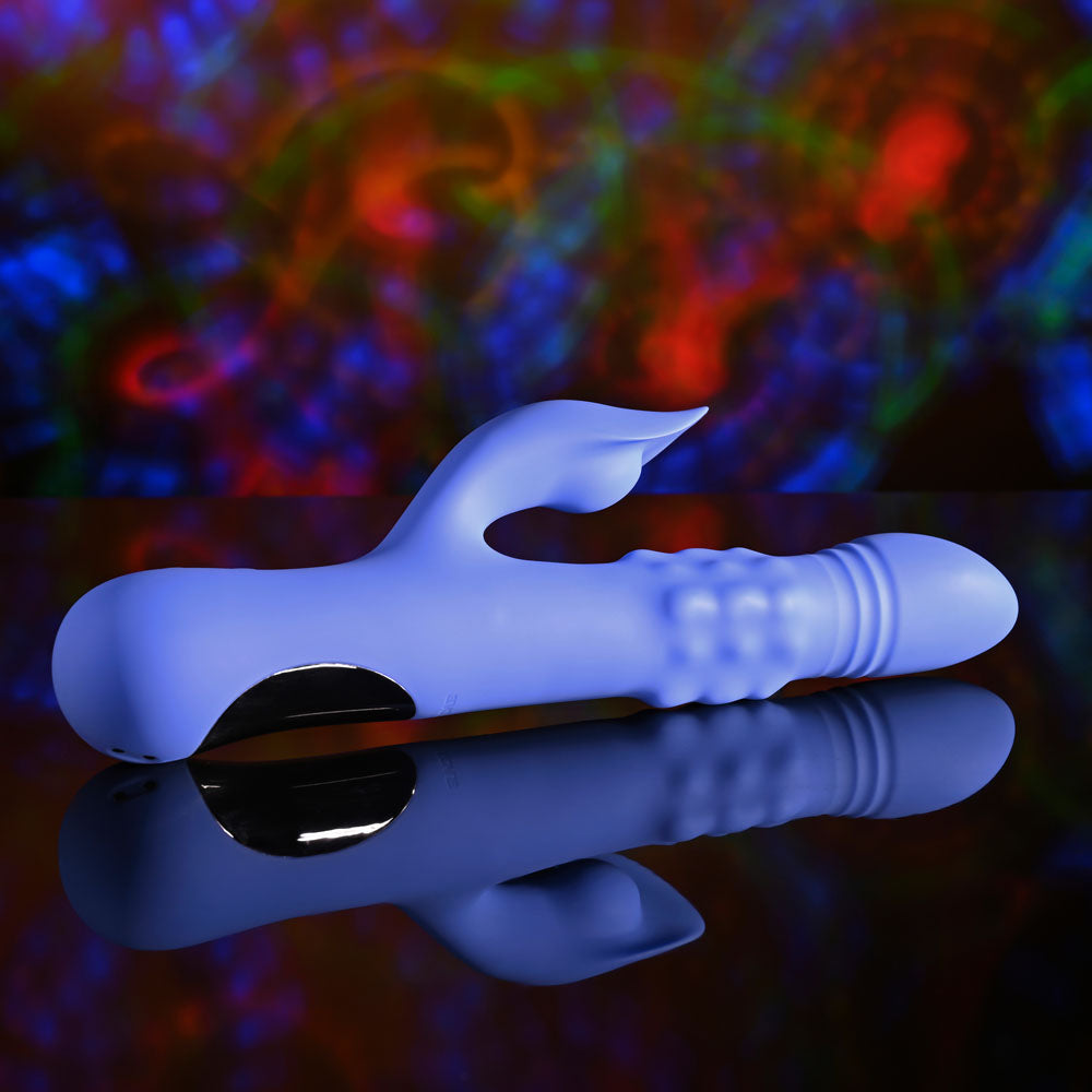 Evolved POP GOES THE O - Purple 24.7 cm USB Rechargeable Thrusting & Bulging Rabbit Vibrator Evolved