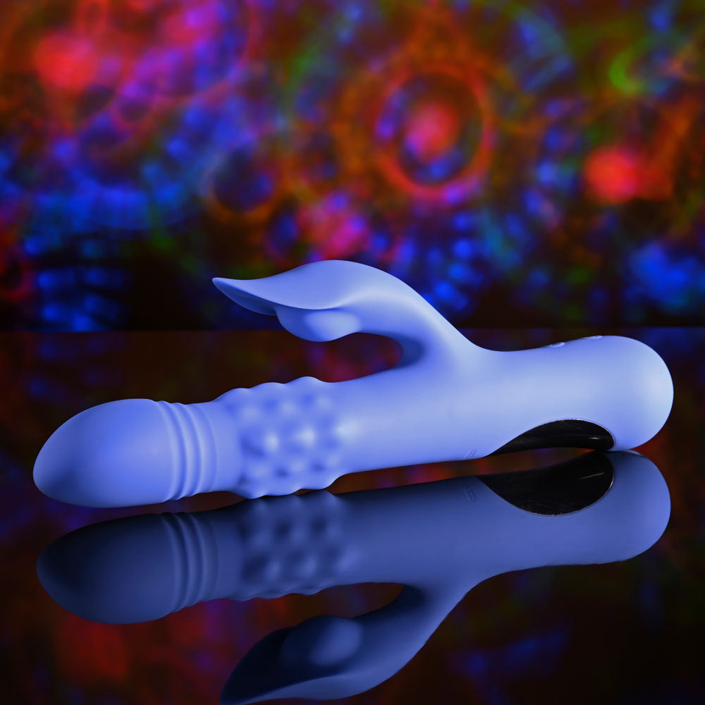 Evolved POP GOES THE O - Purple 24.7 cm USB Rechargeable Thrusting & Bulging Rabbit Vibrator Evolved