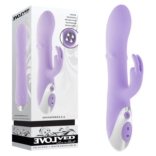 Evolved SPINDERELLA - Purple USB Rechargeable Rabbit Vibrator Evolved