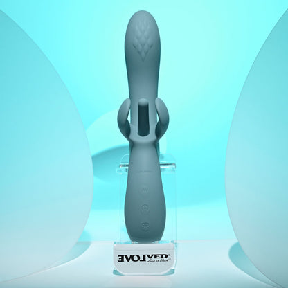Evolved TAKE YOUR FLICK - Grey 24.1 cm USB Rechargeable Vibrator with Flicking Clitoral Stimulator Evolved