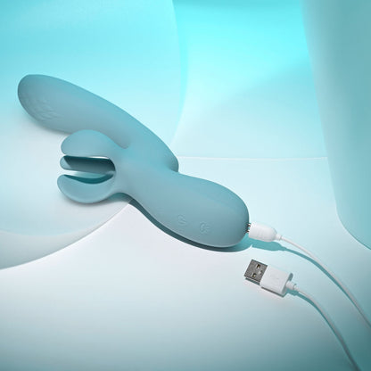 Evolved TAKE YOUR FLICK - Grey 24.1 cm USB Rechargeable Vibrator with Flicking Clitoral Stimulator Evolved
