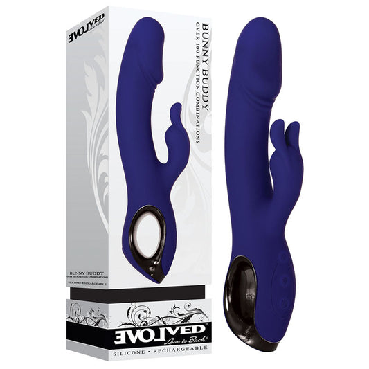 Evolved Bunny Buddy - Blue 22.2 cm USB Rechargeable Rabbit Vibrator Evolved